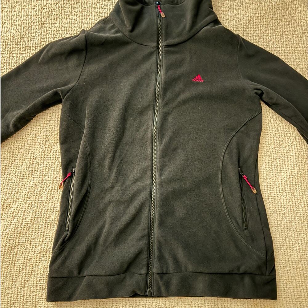 Women’s adidas Track Jacket Pink & Black Full Zip Size Large